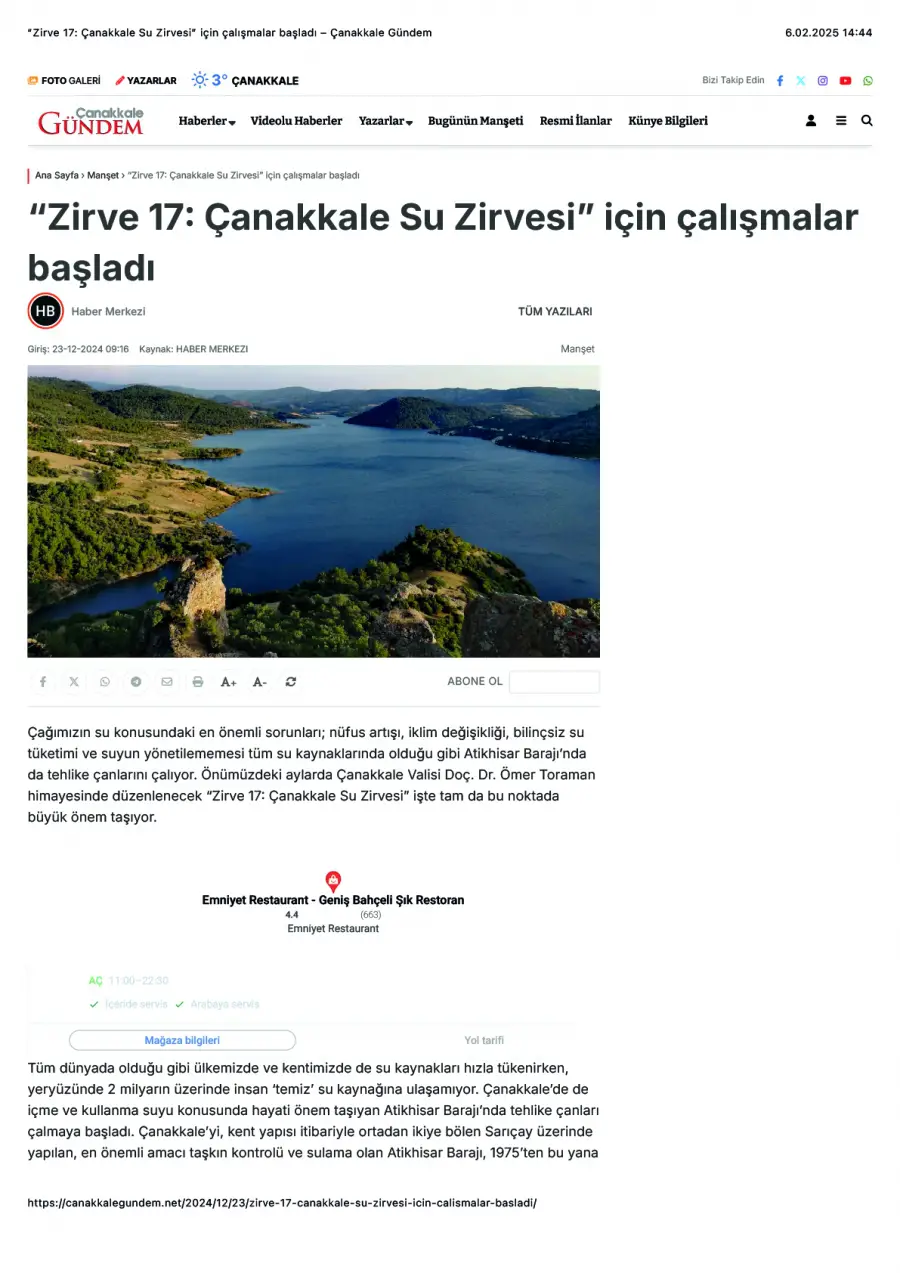 Çanakkale Gündem 23.12.2024